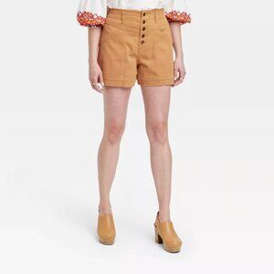 High-Rise Relaxed Fit Traveling Shorts Knox Rose Sand Brown XS NWT